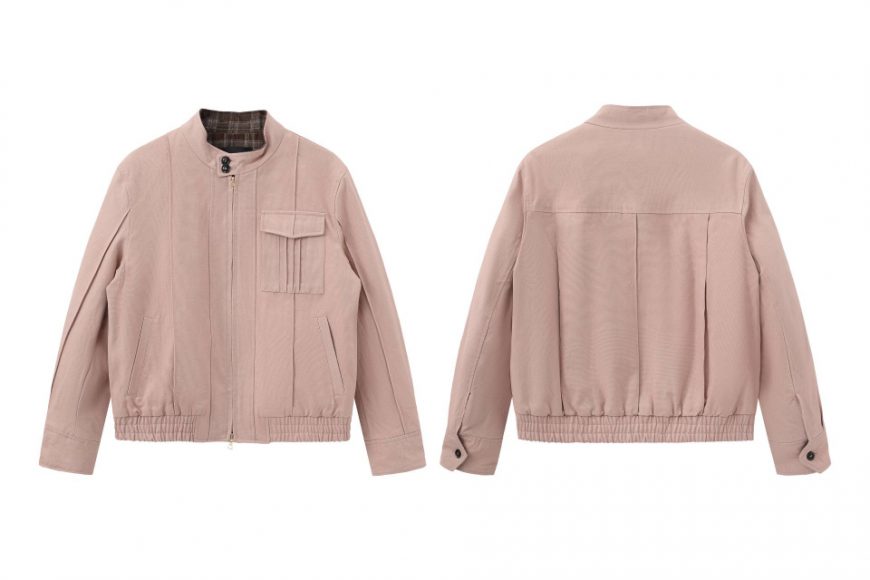 THE PROUDER 25 AW 立領髒粉色夾棉復古哈靈頓夾克 (1)