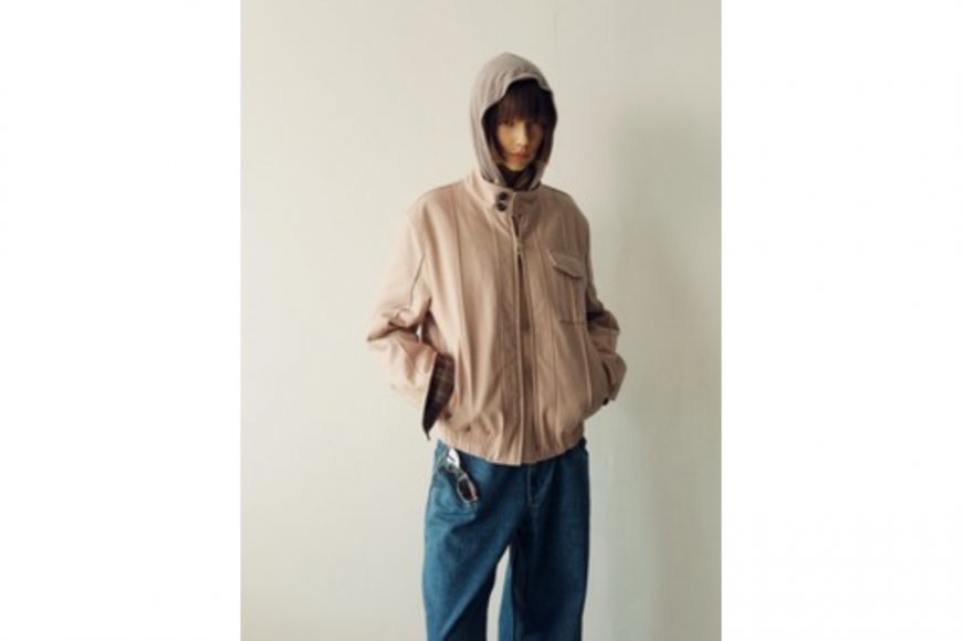 THE PROUDER 25 AW 立領髒粉色夾棉復古哈靈頓夾克 (3)