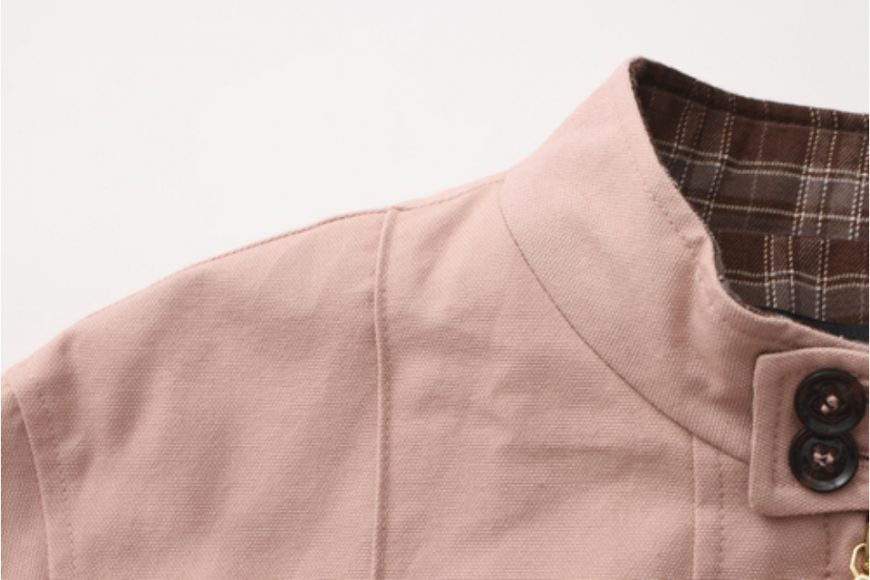 THE PROUDER 25 AW 立領髒粉色夾棉復古哈靈頓夾克 (9)