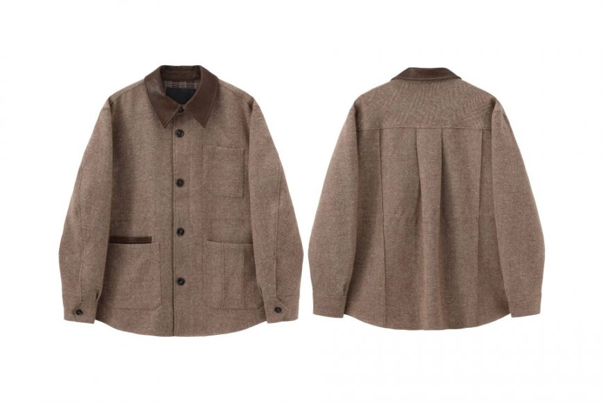 THE PROUDER 25 AW 羊毛呢巴恩風廓形中長款夾克 (01)