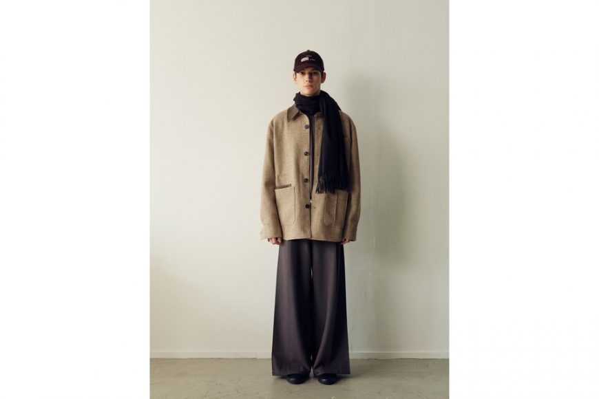 THE PROUDER 25 AW 羊毛呢巴恩風廓形中長款夾克 (02)