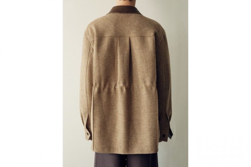 THE PROUDER 25 AW 羊毛呢巴恩風廓形中長款夾克 (04)