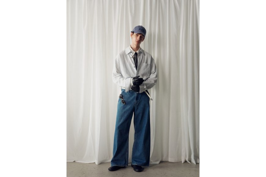 水洗天絲短寬復古藍短寬襯衫 (1)