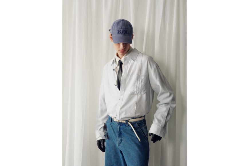 水洗天絲短寬復古藍短寬襯衫 (2)