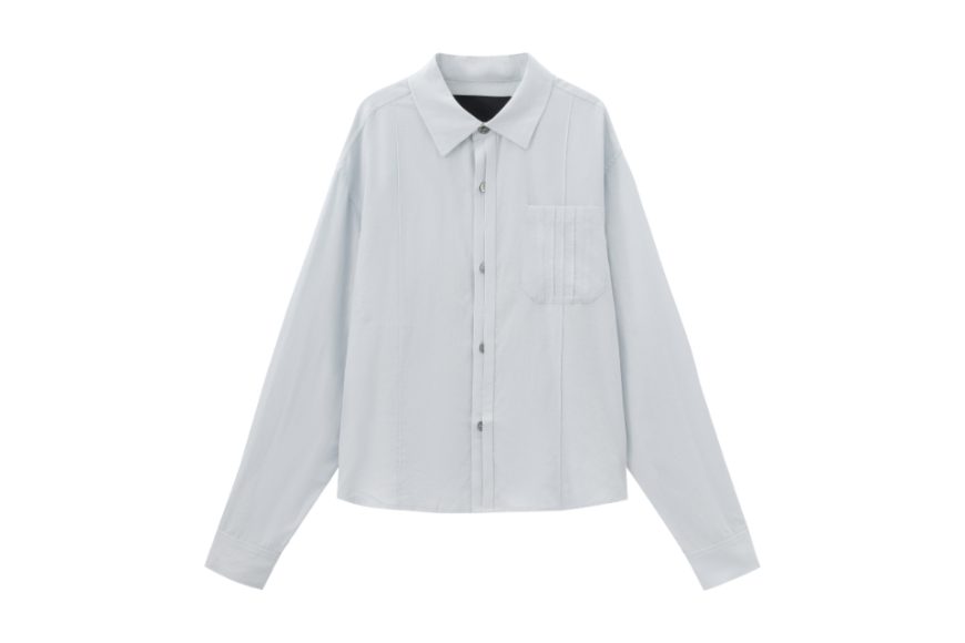 水洗天絲短寬復古藍短寬襯衫 (3)