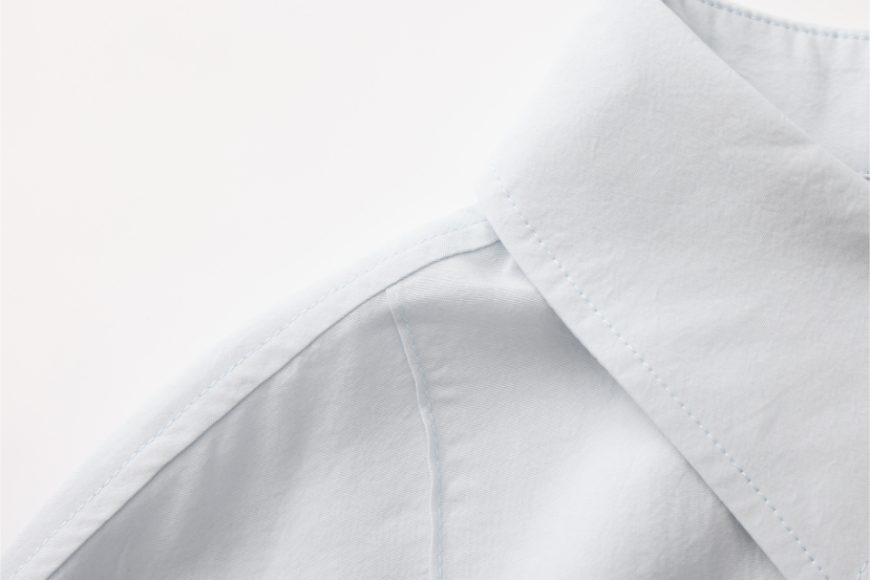 水洗天絲短寬復古藍短寬襯衫 (6)