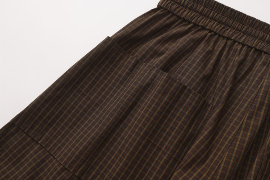 綠棕色格紋棉質休閒褲 (10)