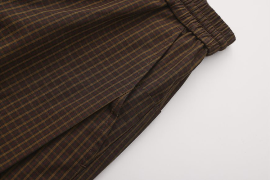 綠棕色格紋棉質休閒褲 (6)