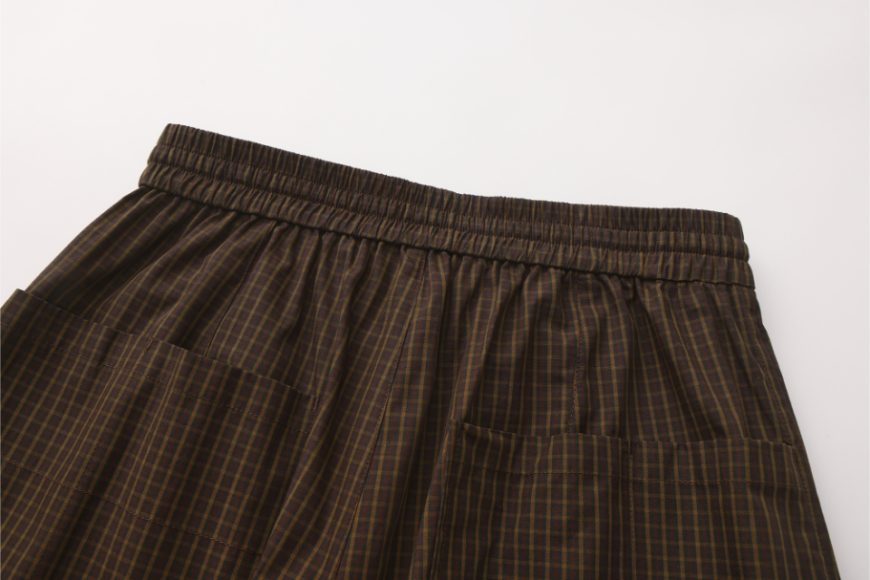 綠棕色格紋棉質休閒褲 (9)