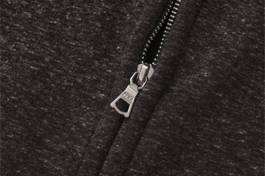 順滑舒適亞麻石墨灰色雙開拉鍊帽衫 (5)