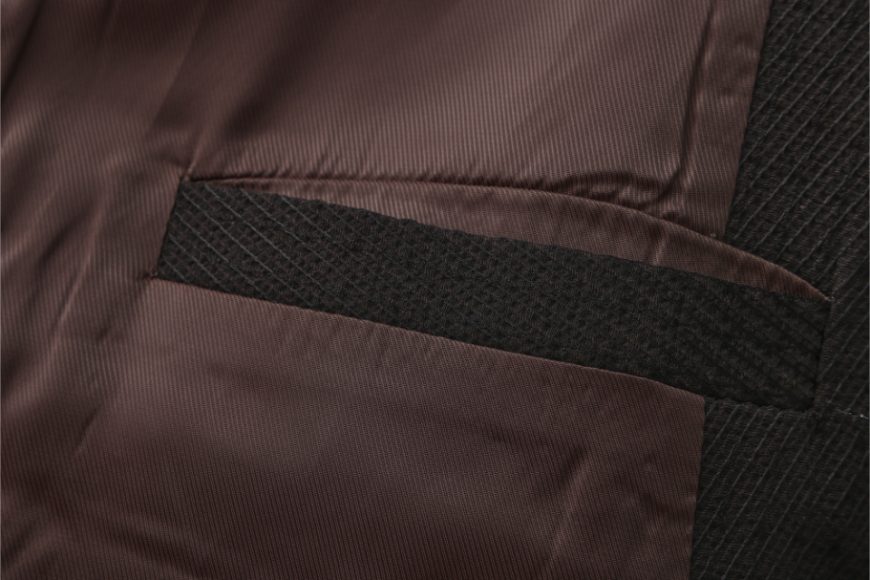 黑色斜紋結構立領夾克 (12)