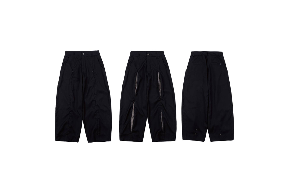 Hidden plaid patched wide trousers (0)