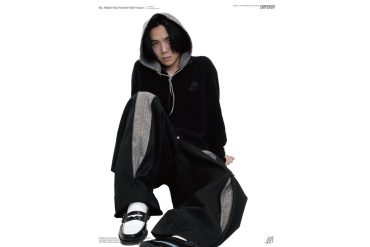 Hidden plaid patched wide trousers (1)