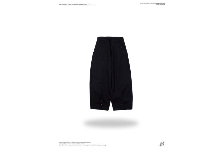 Hidden plaid patched wide trousers (12)