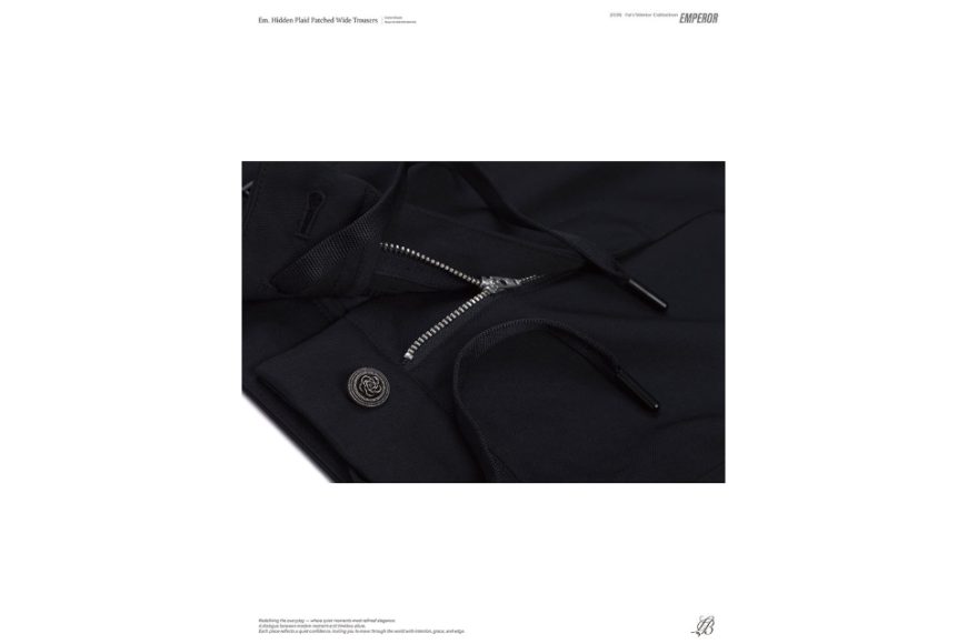 Hidden plaid patched wide trousers (14)