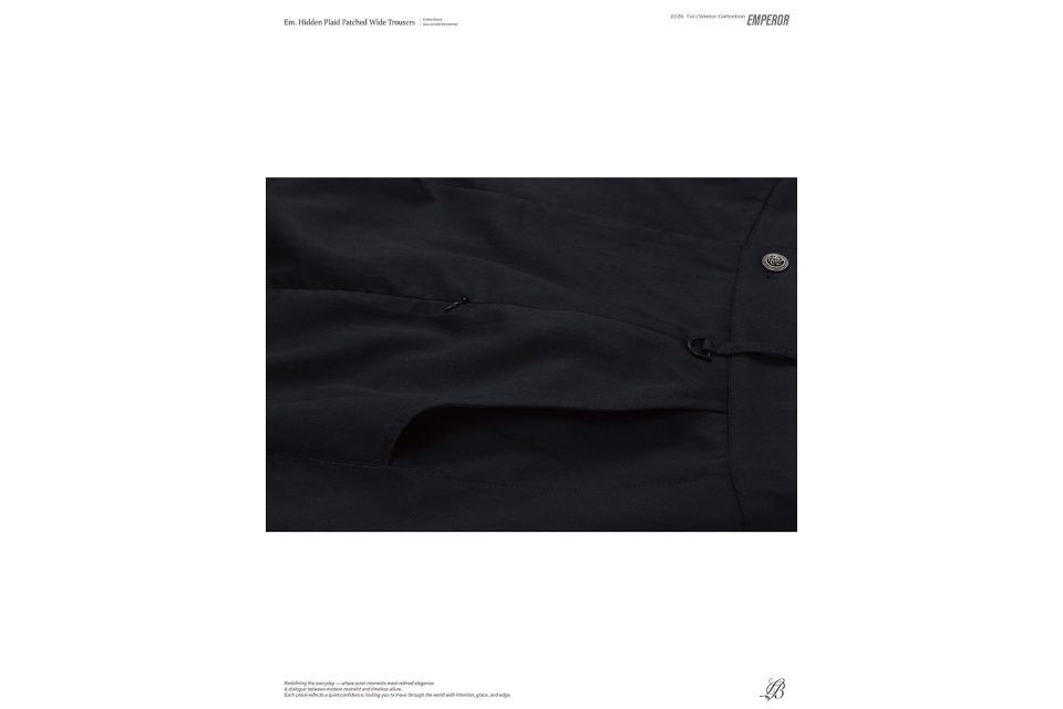 Hidden plaid patched wide trousers (15)