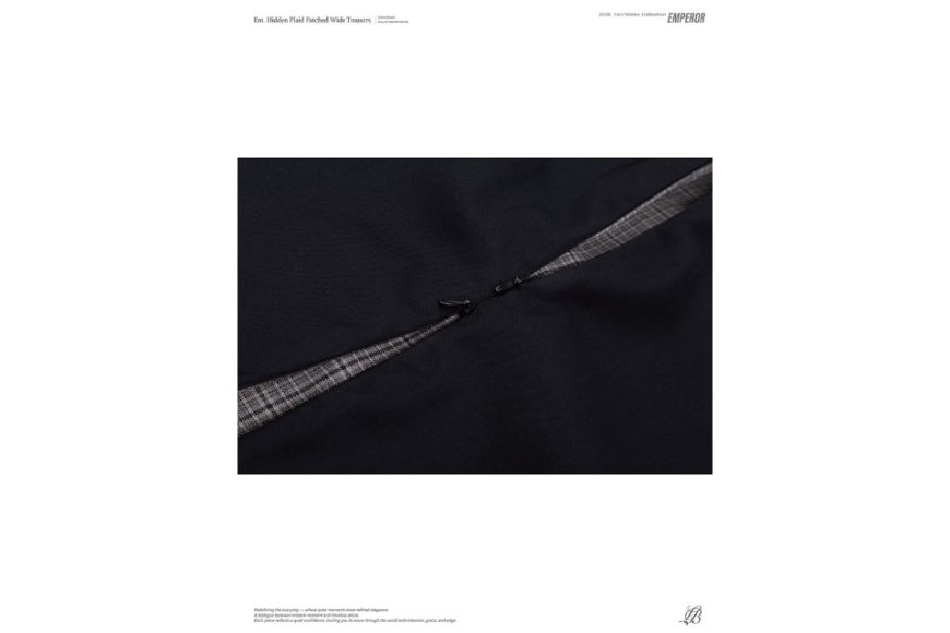 Hidden plaid patched wide trousers (17)