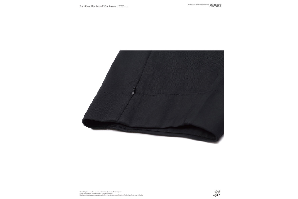 Hidden plaid patched wide trousers (18)