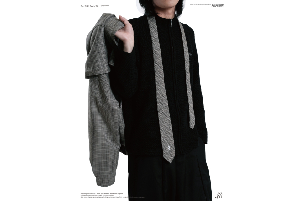 Plaid fabric tie (1)