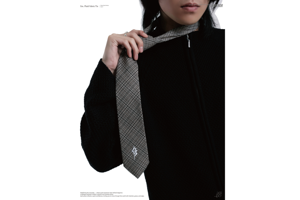 Plaid fabric tie (3)