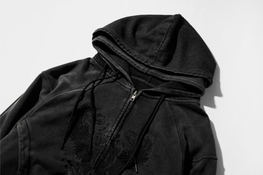 RE Wing Denim Panel Cotton ZIP Hoodie (11)