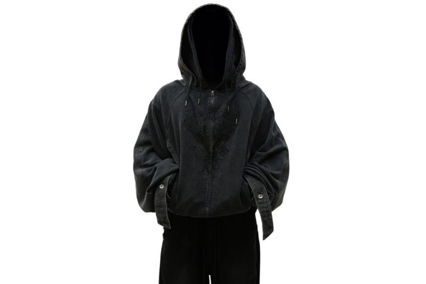 RE Wing Denim Panel Cotton ZIP Hoodie (5)