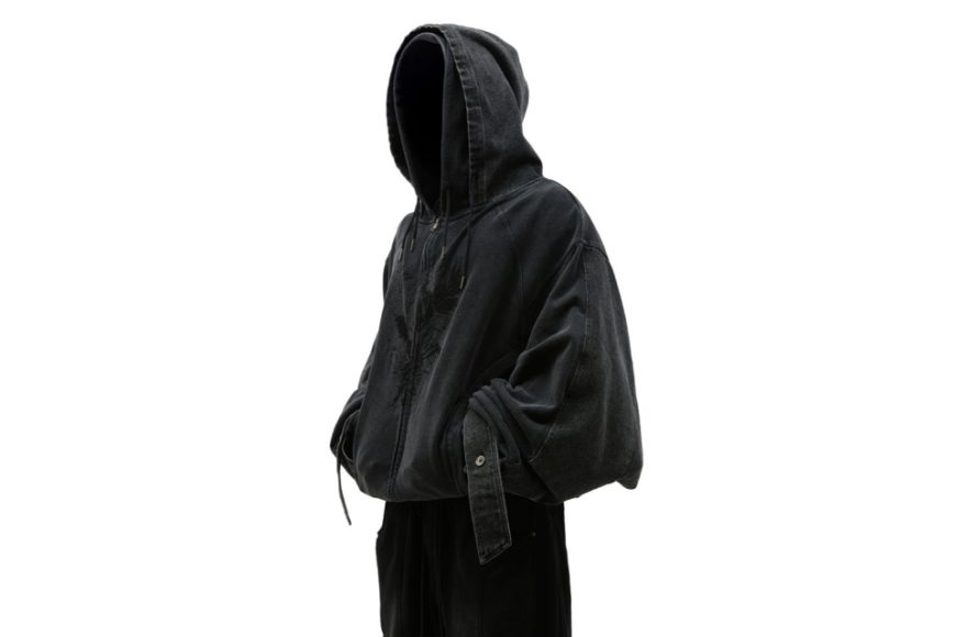 RE Wing Denim Panel Cotton ZIP Hoodie (6)