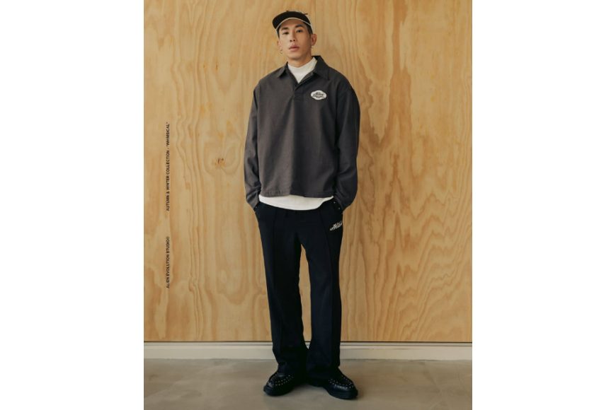 AES Alien Star APPLIQUÉ Washed Long-Sleeve Polo Shirt (1)