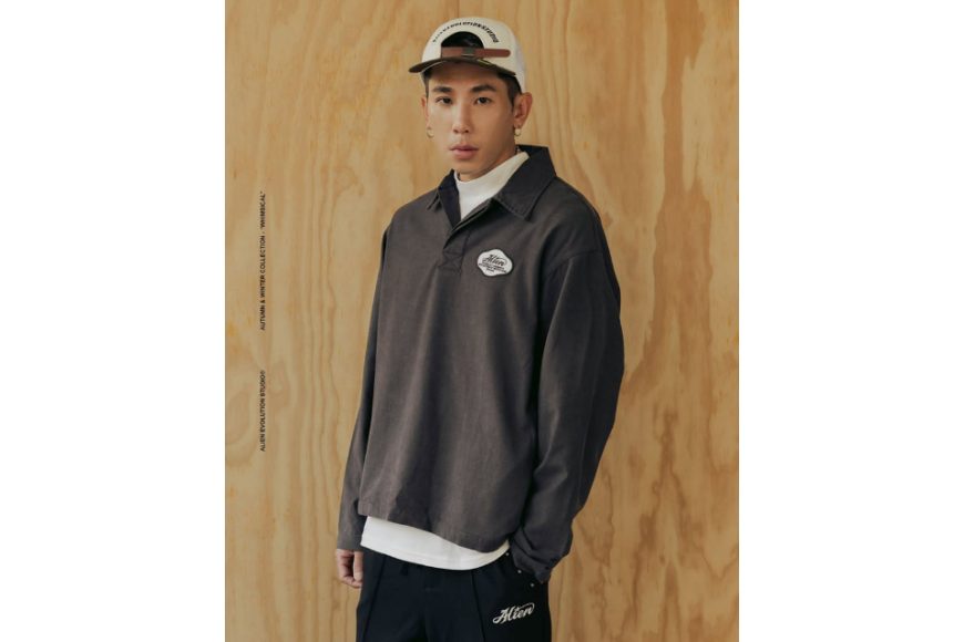 AES Alien Star APPLIQUÉ Washed Long-Sleeve Polo Shirt (2)