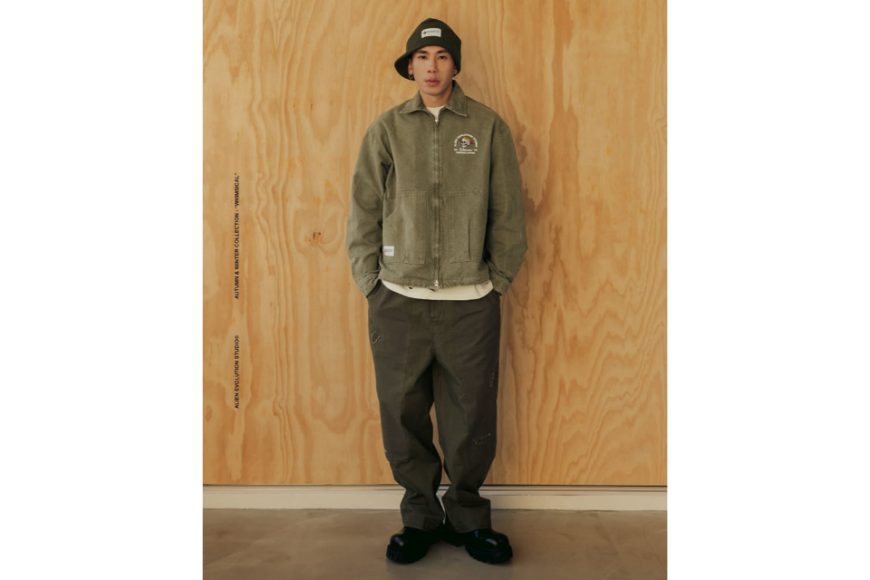 AES Embroidered Whimsical Skull Washed Work JKT (1)