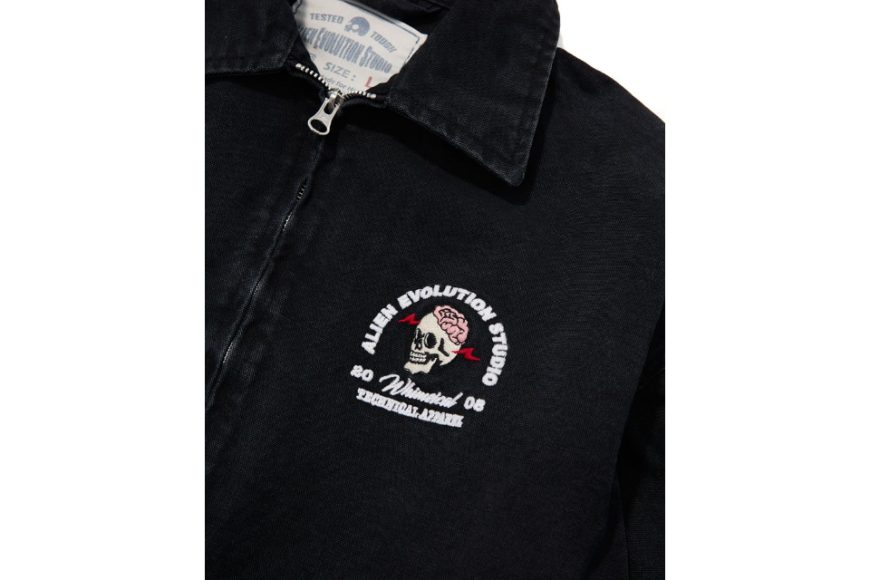 AES Embroidered Whimsical Skull Washed Work JKT (12)