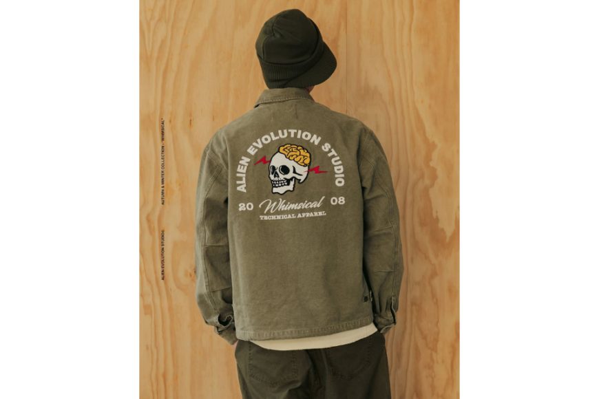 AES Embroidered Whimsical Skull Washed Work JKT (3)