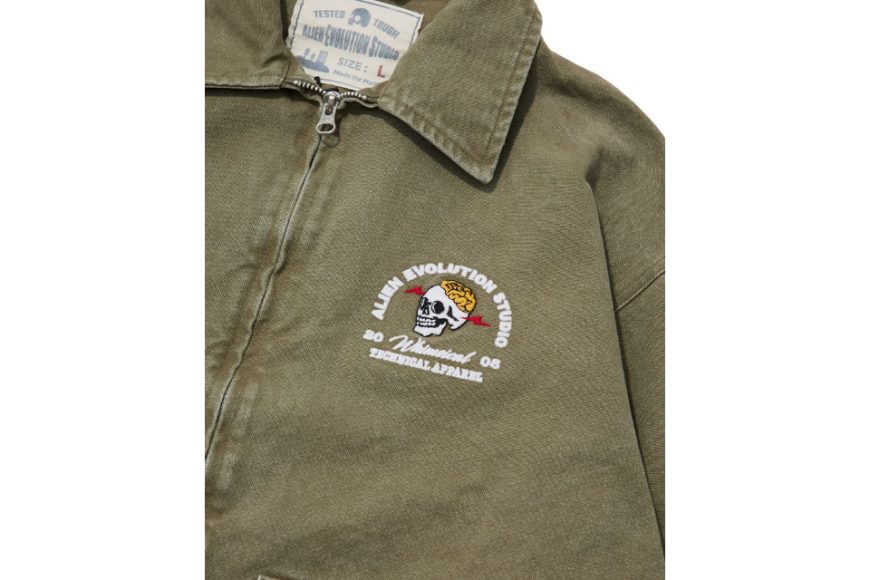 AES Embroidered Whimsical Skull Washed Work JKT (6)