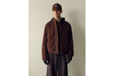 棕色皺感尼龍修身功能性3m高效暖絨棉服 (1)