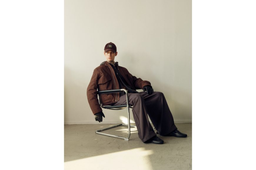 棕色皺感尼龍修身功能性3m高效暖絨棉服 (4)