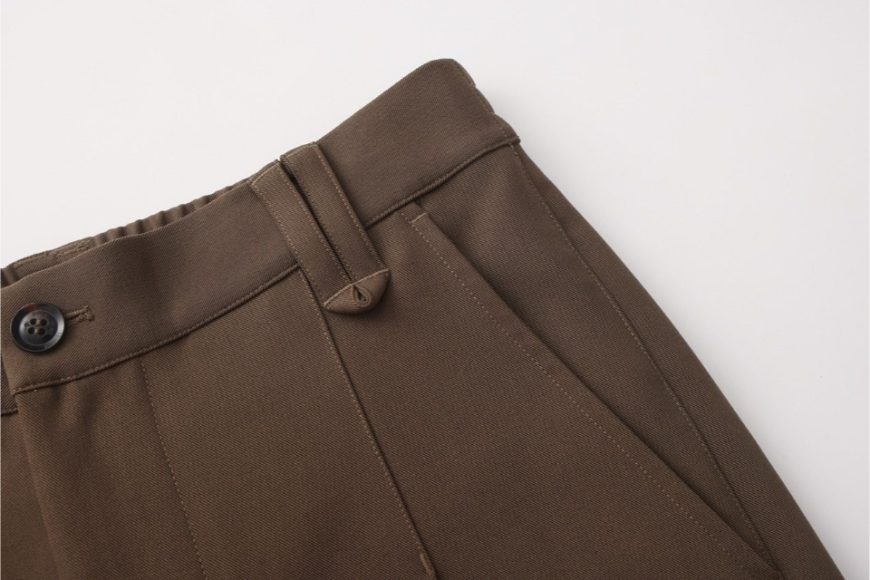 灰綠色風琴褶寬腿西裝褲 (6)