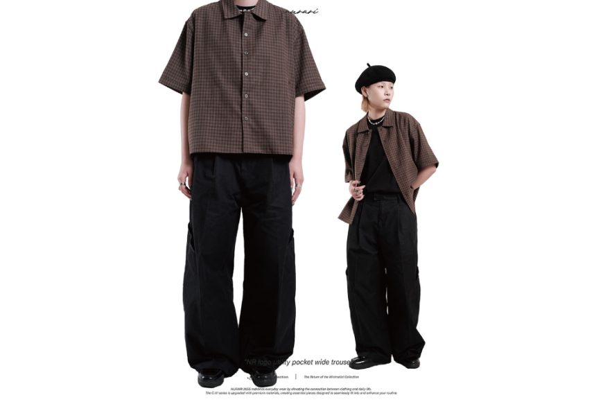 NR logo utility pocket wide trousers (1)