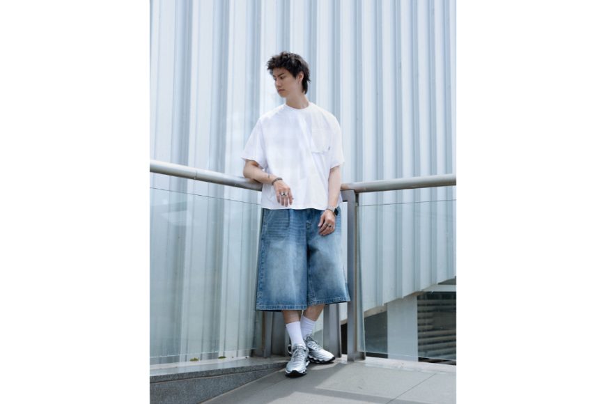 Washed Denim Pleated Jorts (1)
