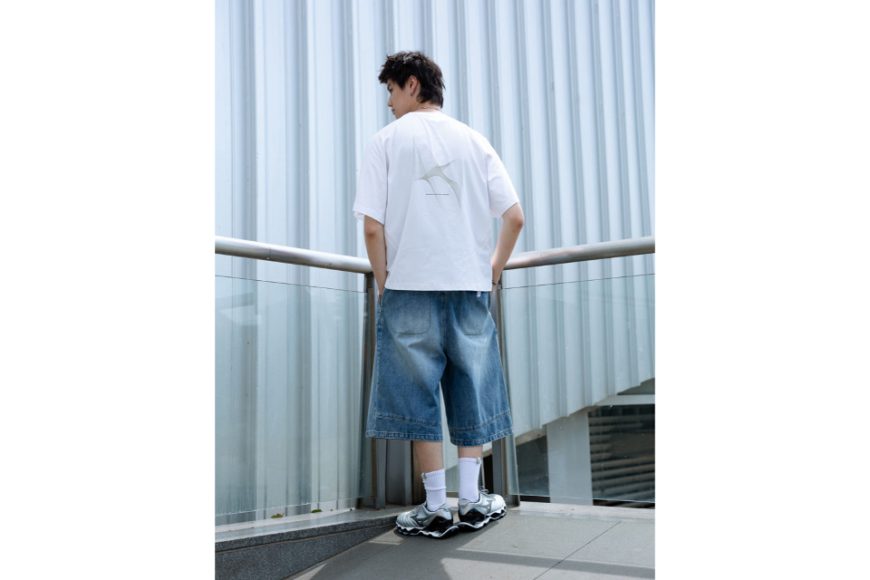 Washed Denim Pleated Jorts (2)