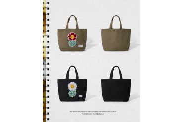 Smile Love Heart Flower Felt Patch Washed Canvas Tote (1)