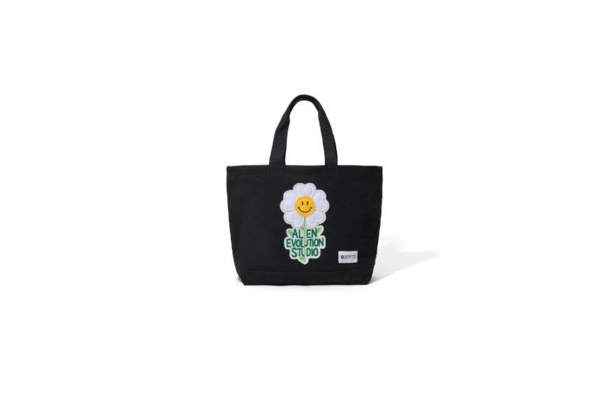 Smile Love Heart Flower Felt Patch Washed Canvas Tote (11)