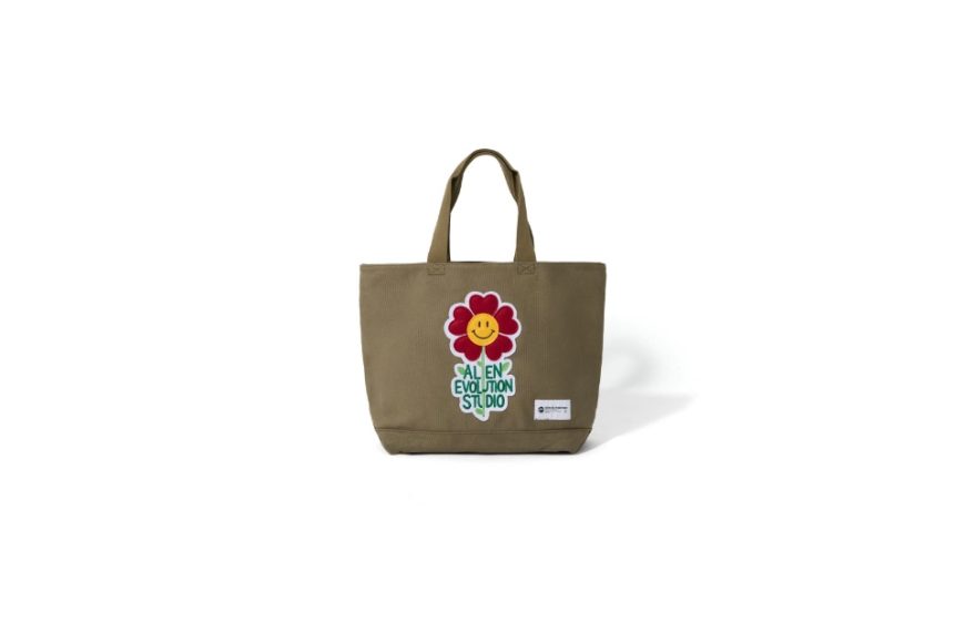 Smile Love Heart Flower Felt Patch Washed Canvas Tote (16)