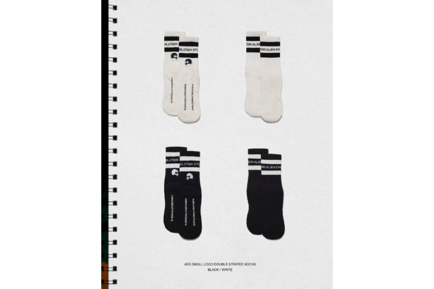 AES Skull Logo Double Striped Socks (1)
