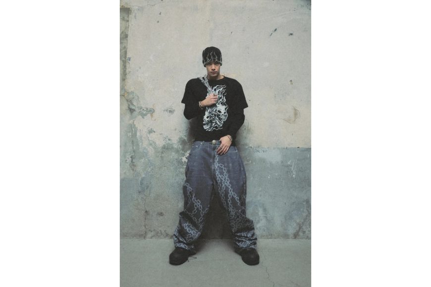 Bulk Shoulder Three Riding Skull Layered T-shirt (1)