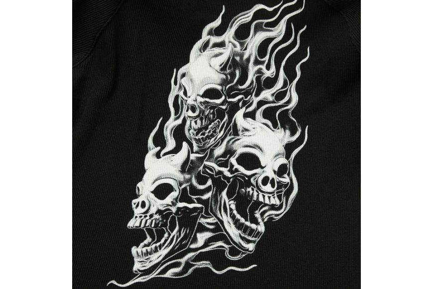 Bulk Shoulder Three Riding Skull Layered T-shirt (7)